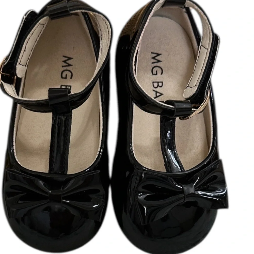 MG Baby Toddler Girl’s Black Bow Knot Mary Jane Dress Shoes Size 6